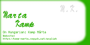 marta kamp business card